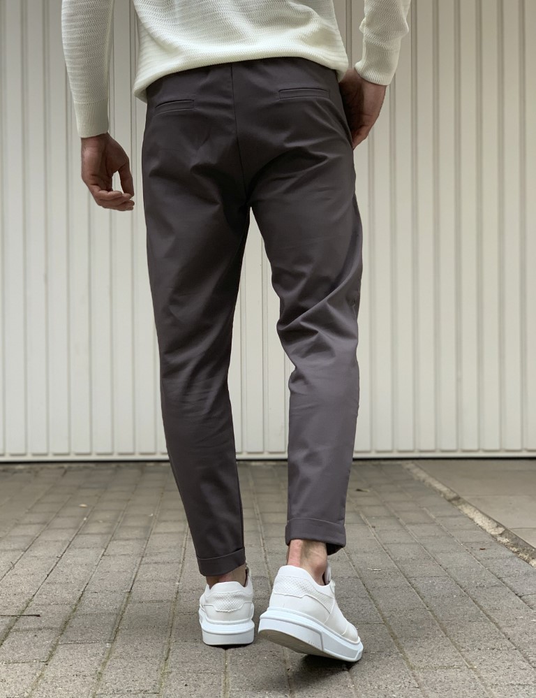 Ben Tailor Ανδρικό ανθρακί υφασμάτινο παντελόνι Kowalski 0398K φωτογραφία